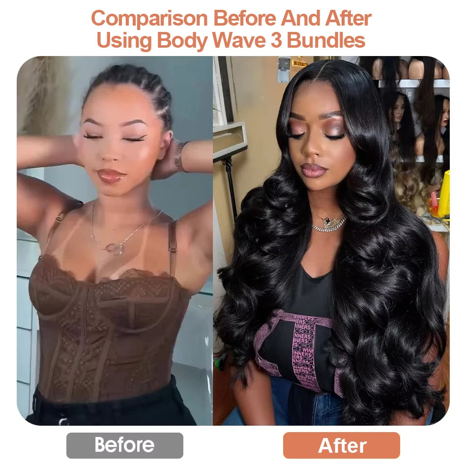 30 32 40 Inch Body Wave 3 4 Bundles Brazilian Remy 100% Unprocessed Raw Virgin Human Hair Wavy Double Bundles Weave Extensions