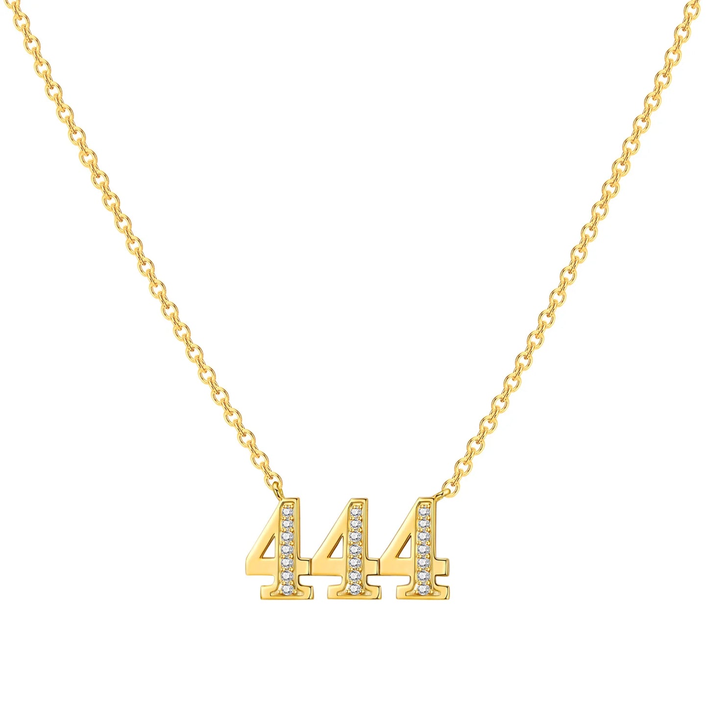 Original 18K Gold 222 333 444 777 Lucky Number Pendant Necklace for Women Birthday 925 Sterling Silver Jewelry Gifts Angel 2026