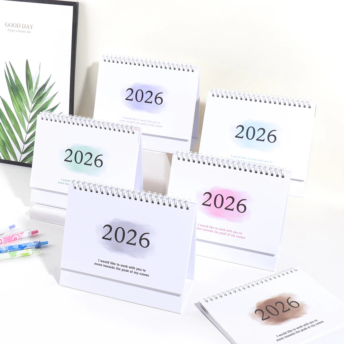 1 pc New 2026 Monthly Desktop Calendar, Portable Foldable, Back Memo, School Office Desktop & Holiday Decoration, Home Essential