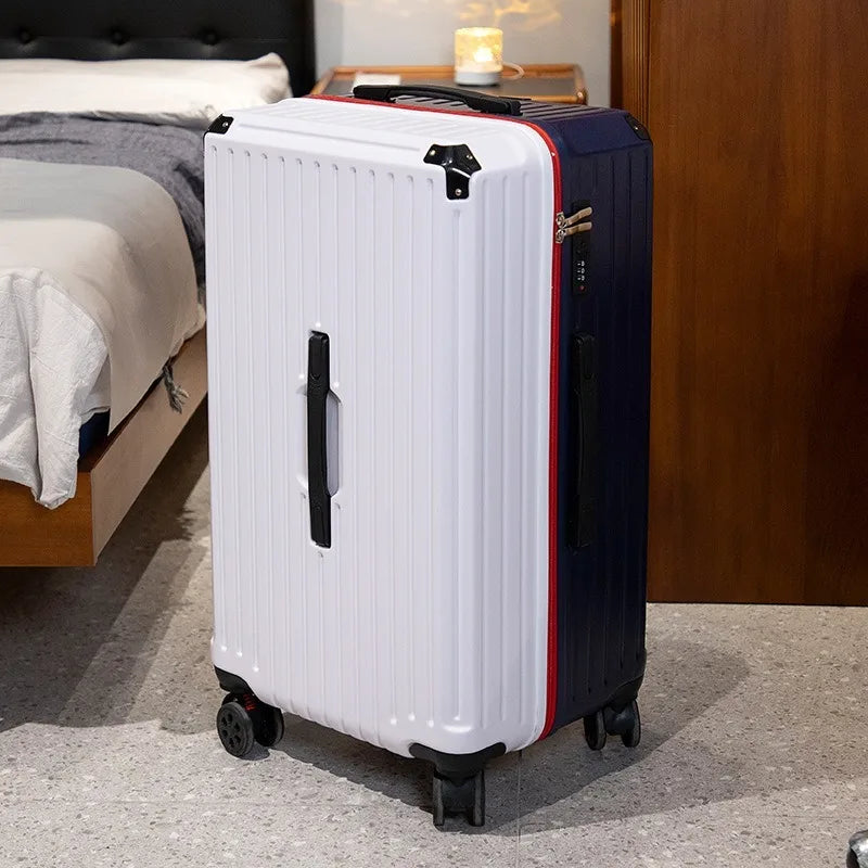 Five-wheel suitcase 28-inch large-capacity with wrapping corners, multi-functional, strong and durable suitcase 24-inch password