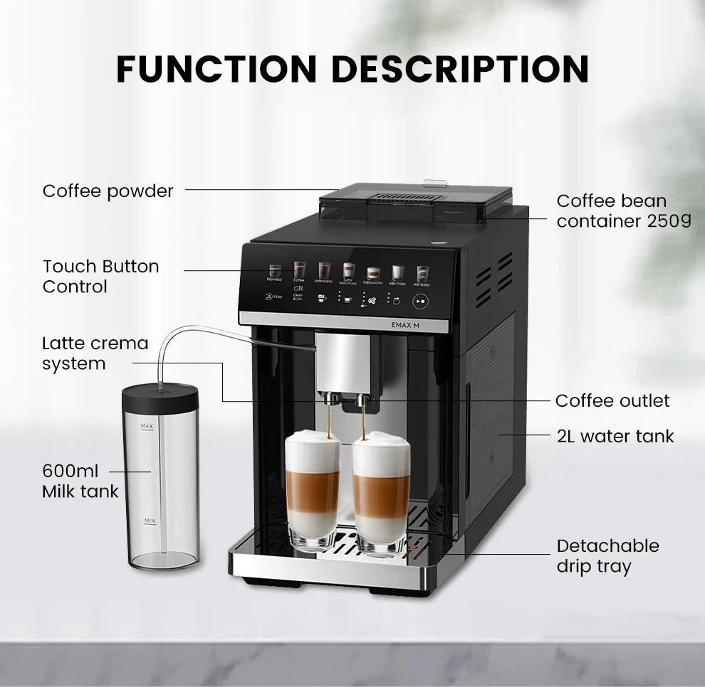 MCILPOOG M3 Automatic Espresso Coffee Machine With Milk Frother