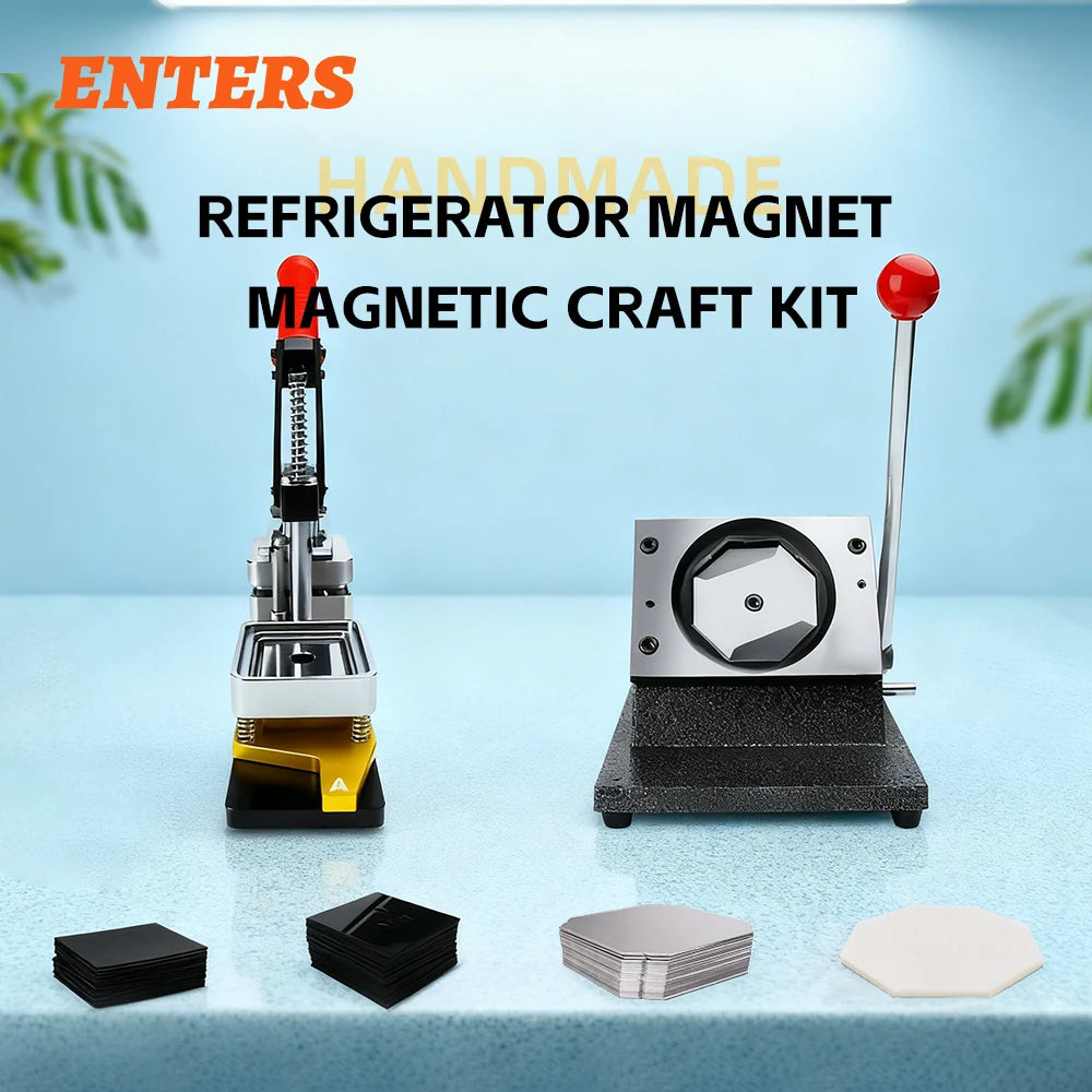 2026 Custom DIY 50x50 Magnetic Button Photo Fridge Magnet Making Machine