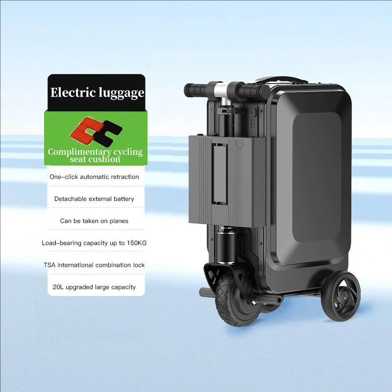 16km extendable 20-inch carry-on compatible remote-controlled rideable electric suitcase