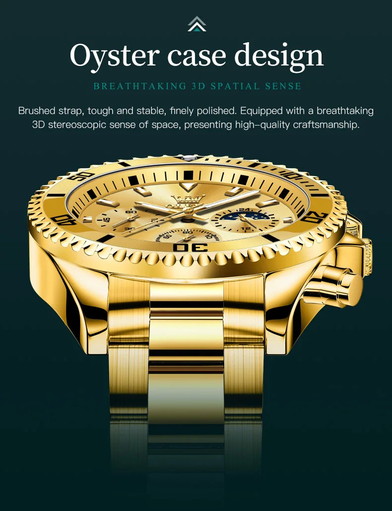 OLEVS Watches For Men Classic with Date Dress Luxury Big Face Waterproof Luminous Men's Wrist Watch Stainless Steel Men Watch