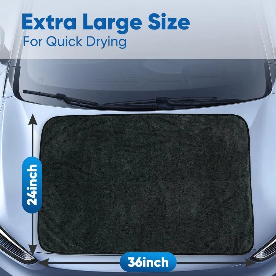 Super Absorbent Microfiber Drying Towel - 1200GSM, Streak-Free for Car, Truck, SUV Wash