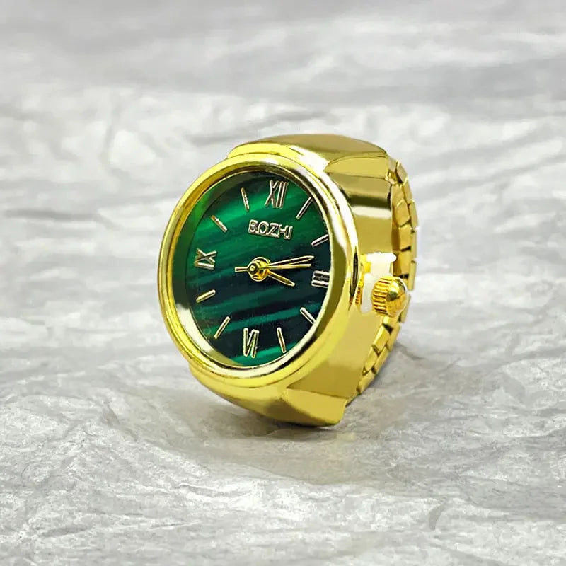 Hot Selling Finger Watch Ring Creative Movement Fashion Accessories Vintage Alloy Shell Quartz Watch Men Jewelry Women Gift