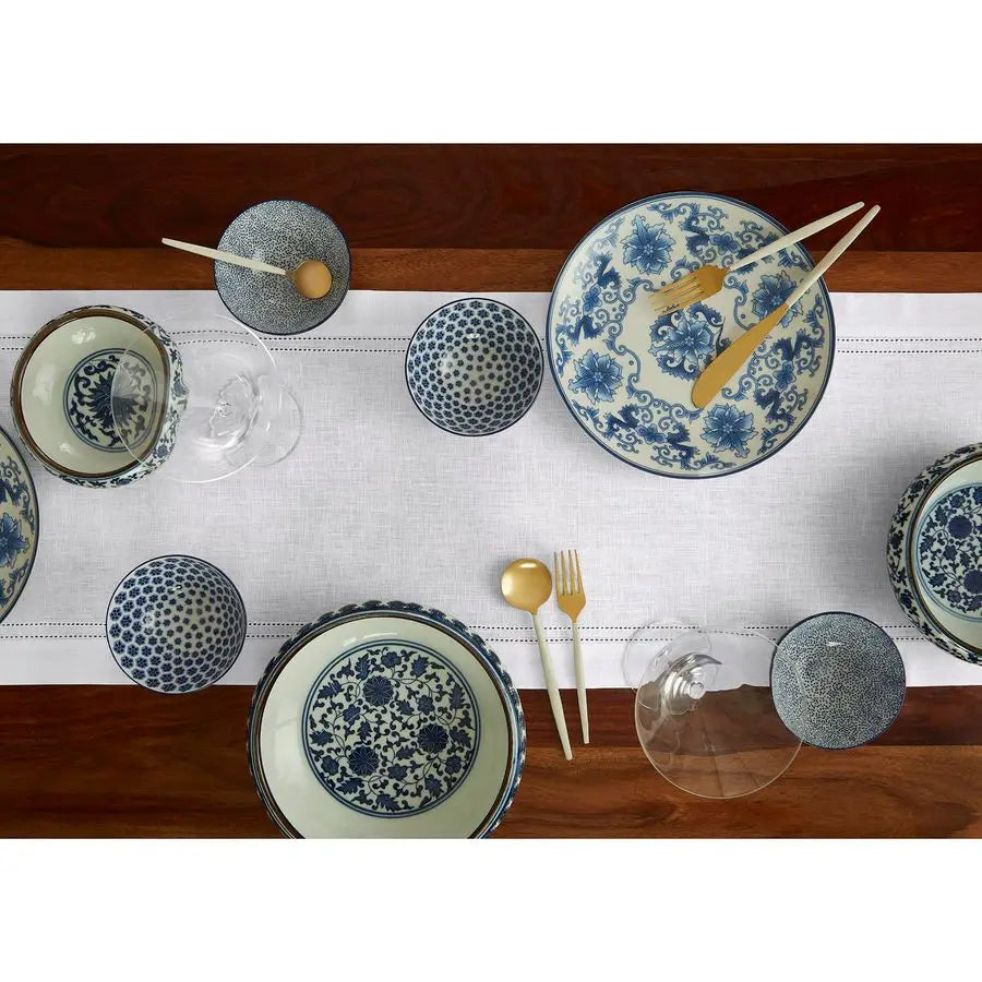 Linen White Table Runner 60 Inches Double Hemstitch, 100 Pure Linen Coffee Table Runner 14 x 60 Inch Ideal for Dresser Tables Va