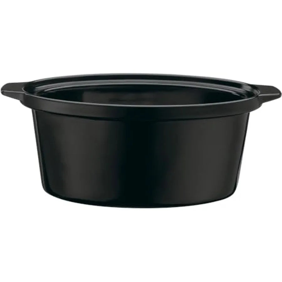 3.5 Quart Programmable Slow Cooker in Brushed Stainless Steel with Enhanced Protection Pack for Home Kitchen Use Black