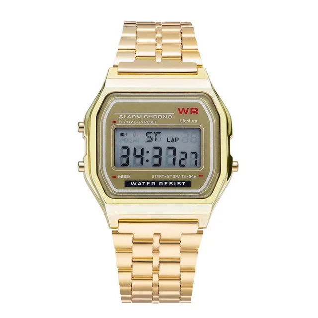 Luxury Men Stainless Steel Digital Military Armys Sport Led Waterproof Wrist Watch Clock Fashion Chronograph Wristwatch 2028