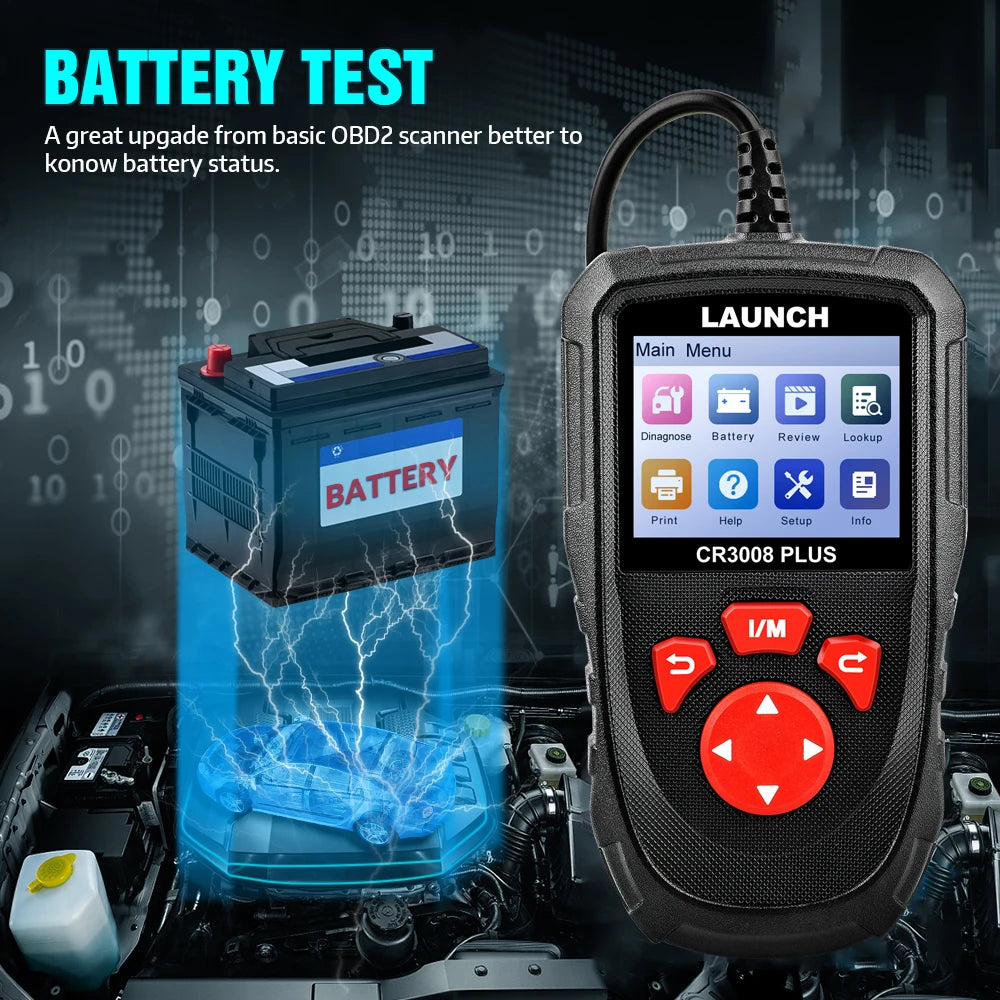 LAUNCH X431 CR3008 Plus Full OBD2 Diagnostic Tool Support Engine Battery Diagnostic OBD2 Scanner Free Update Online PK KW850