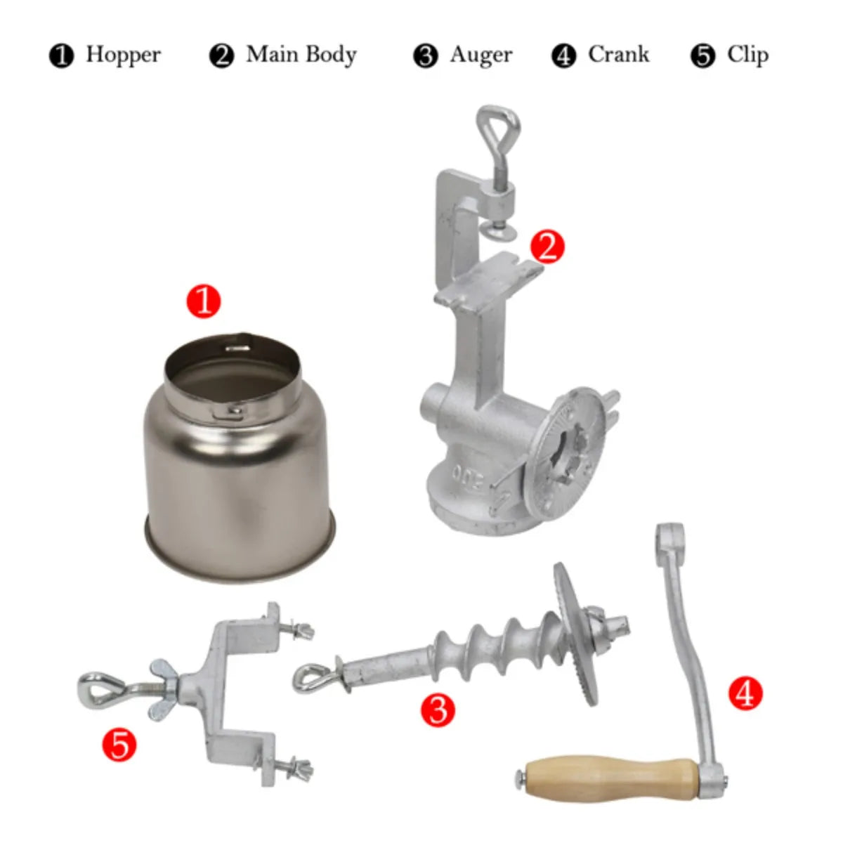 Manual Grain Grinder Aluminum Alloy Corn Peanut coffee bean Machine Mill with Hand Crank Table Clamp Design for Home
