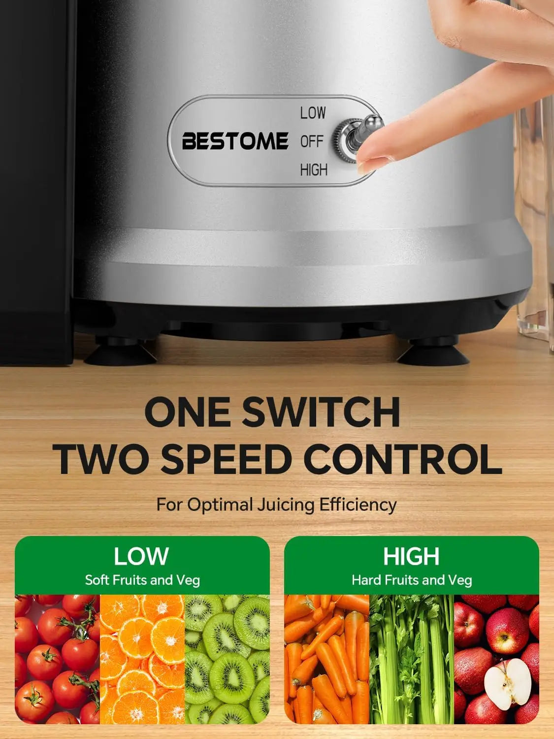 Juicer Machine, 1200W Juicer with 3' Feed Chute for Whole Fruits and Veg, Dual Speeds Centrifugal Juice Extractor, High Juice
