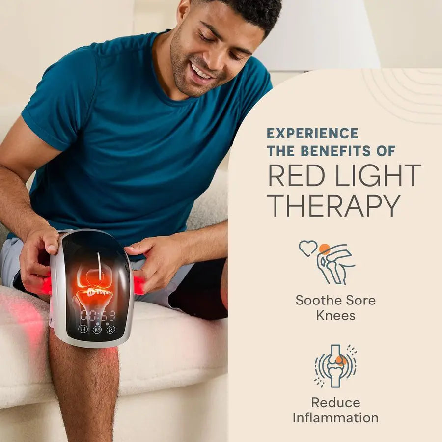 Knee Massager with Heat and Red Light Therapy Portable Infrared Device for Daily Wellness amp Relaxation Red Light Therapy Knee