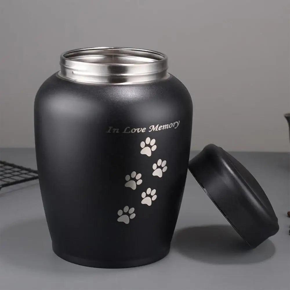 Metal Dog Urn Cat Ashes Stainless Steel Pets Urn Puppy Cremation Box Dogs Funerary Container Pets Memorial Funerary Supplies