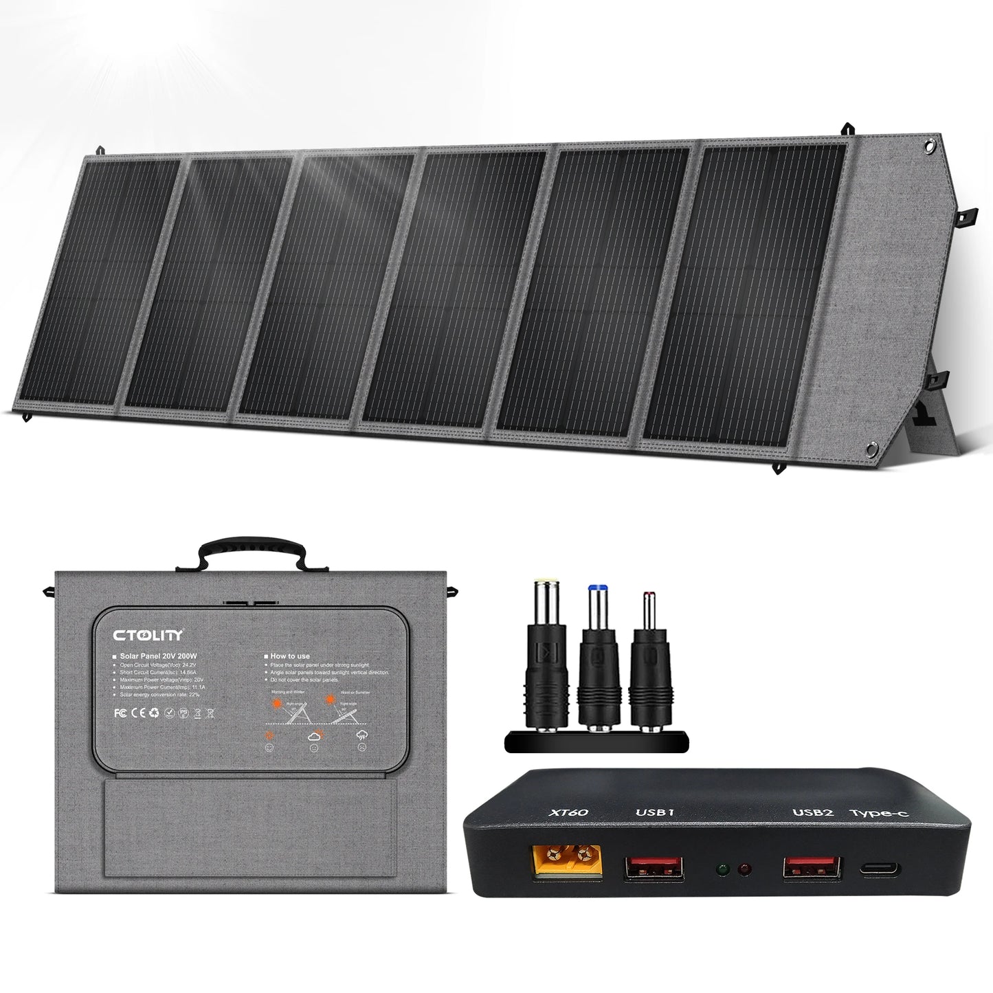 CTOLITY AP400 500W Portable Power Station 345.6Wh LiFePo4 Battery 100W 200W Solar Panel AC Charging Station Camping Equipment