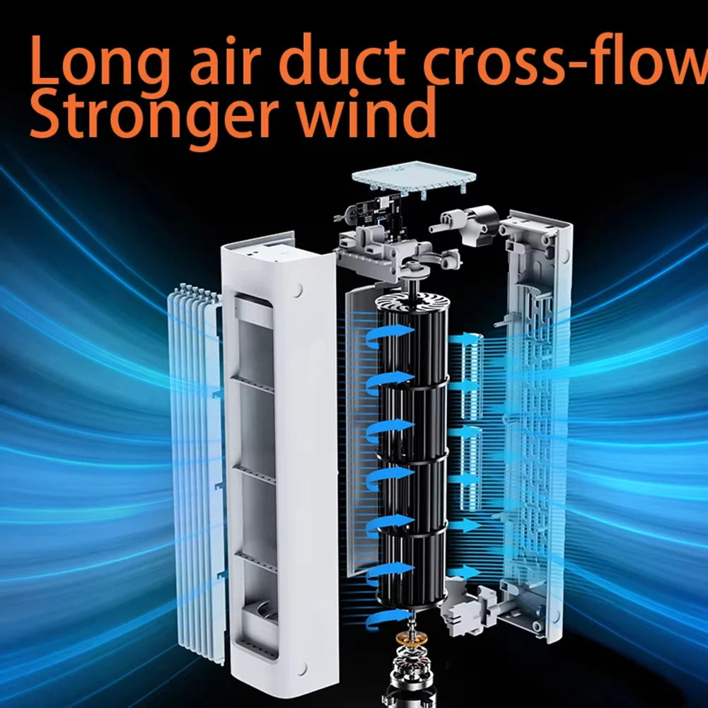 3000mAh Tower Fan Wall Mounted Leafless Fan 3 Mode Silent Air Conditioner Fan Strong Wind Electric Fan for Home Office Bedroom