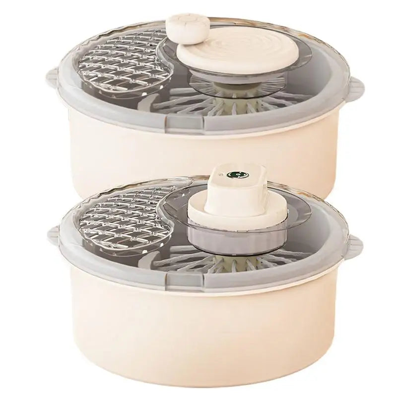 Fruit Veggie Bowl Electric Cleaning Dryer Fruit Vegetable Dry and Wet Separation Draining Salad Spinner Vegetable Washer Spinner