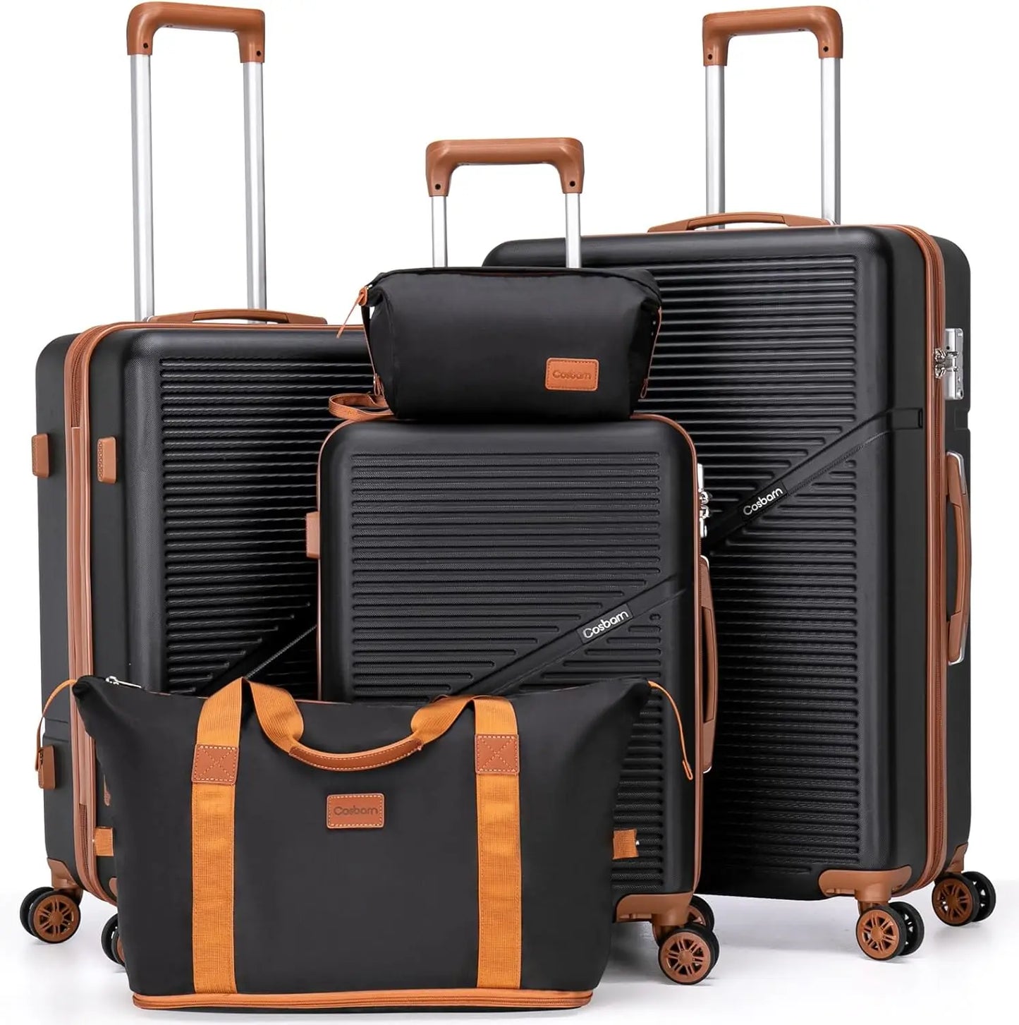 Luggage Sets 5 Piece Suitcases with Wheels, Suitcase Set ABS Hard Case Luggage with TSA Lock Spinner Wheels Durable Travel