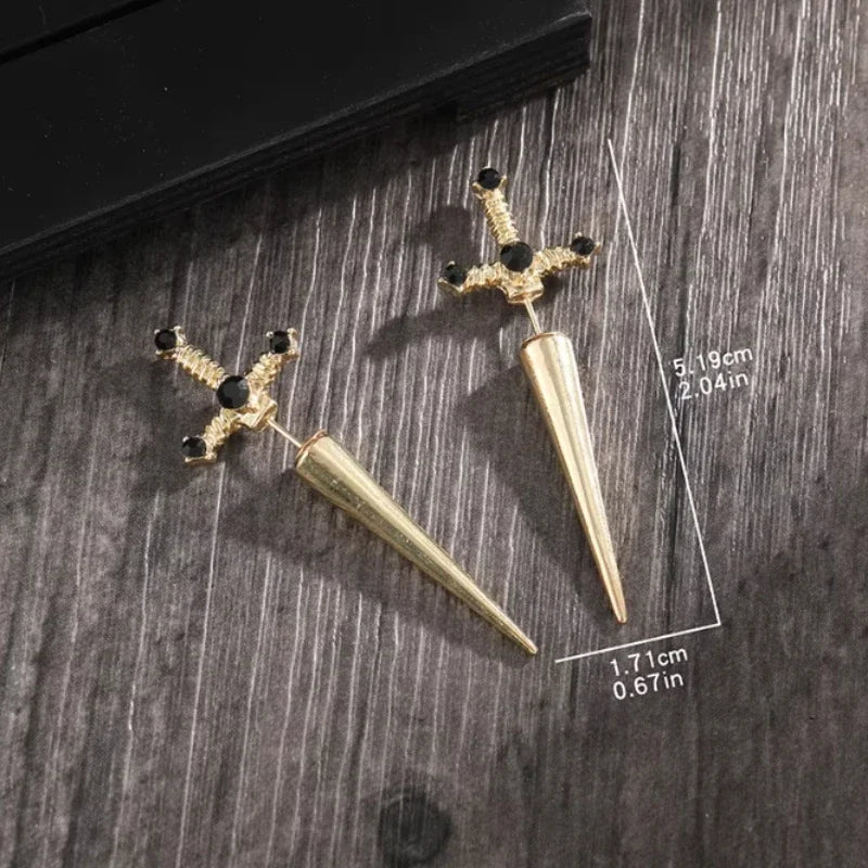 Gothic Nearby Sword Earrings Vintage Cool Punk Ear Cuffs Gothic Dagger Earrings Women's Jewelry Accessories Gifts