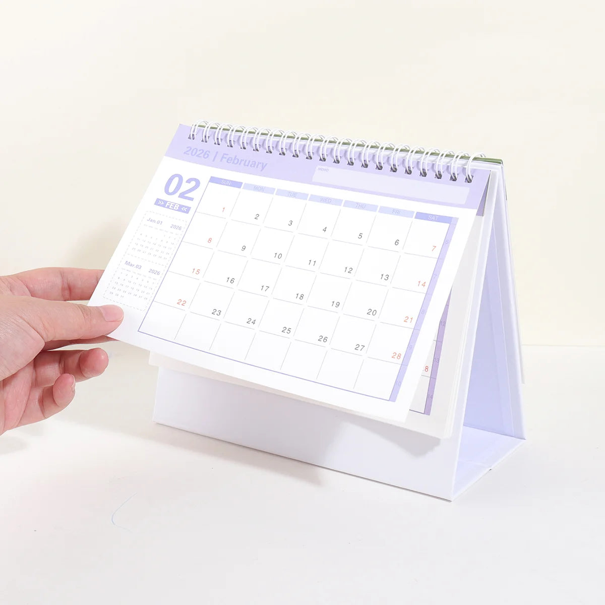 1 pc New 2026 Monthly Desktop Calendar, Portable Foldable, Back Memo, School Office Desktop & Holiday Decoration, Home Essential
