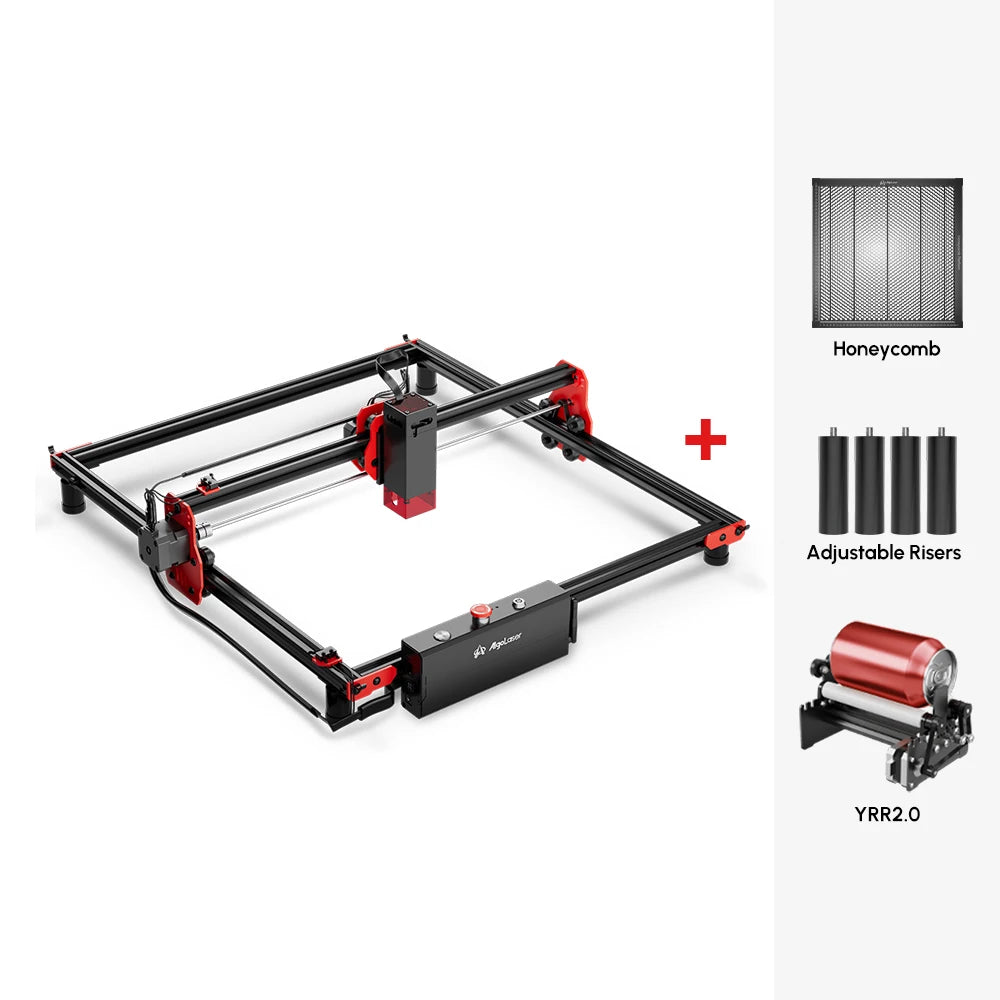 AlgoLaser Desktop Laser Engraver Y-axis Rotary Roller Engraving Cutting Cutter Machine Wood Metal Acrylic Woodworking 400x400mm