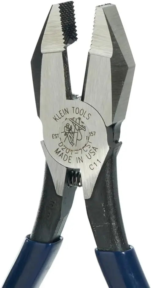 Heavy-duty Ironworker Pliers with Spring Loaded Side Cutters, Twists and Cuts Annealed Rebar Tie Wire, Knurled Jaws, 9-Inch Long