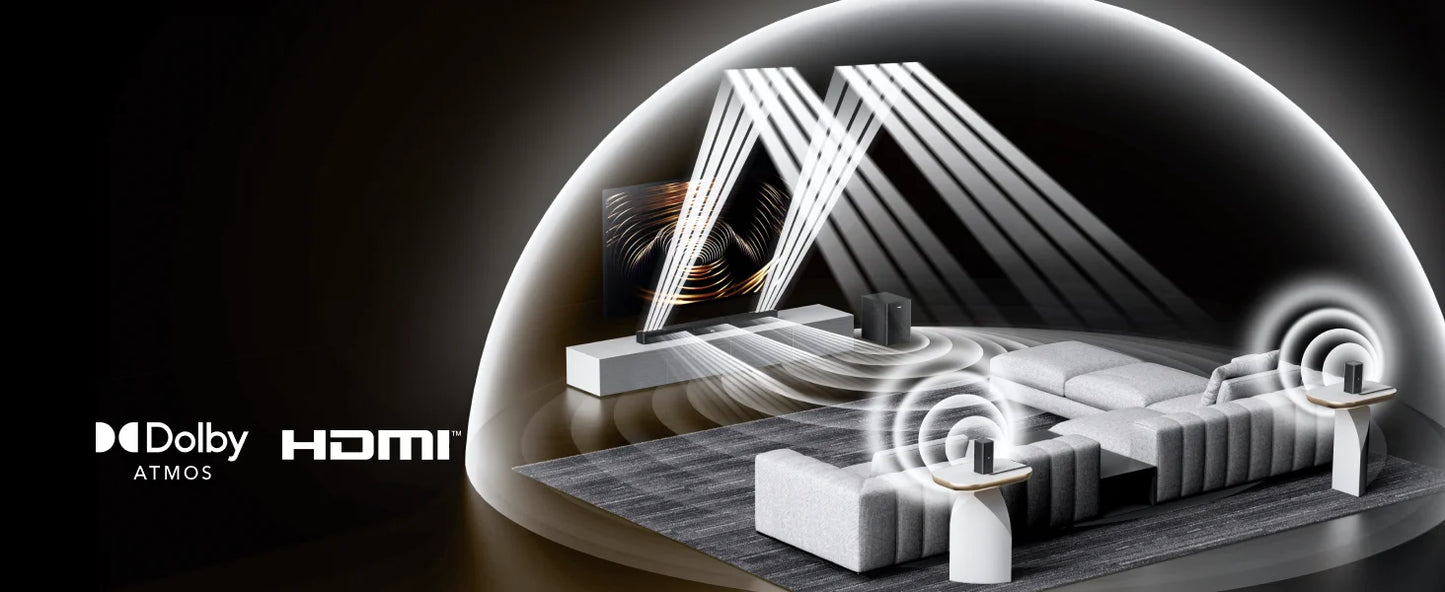 ULTIMEA Skywave X40 5.1.2ch Wireless Surround Sound System for Smart TV with Dolby Atmos, 530W Soundbar with Wireless Subwoofer