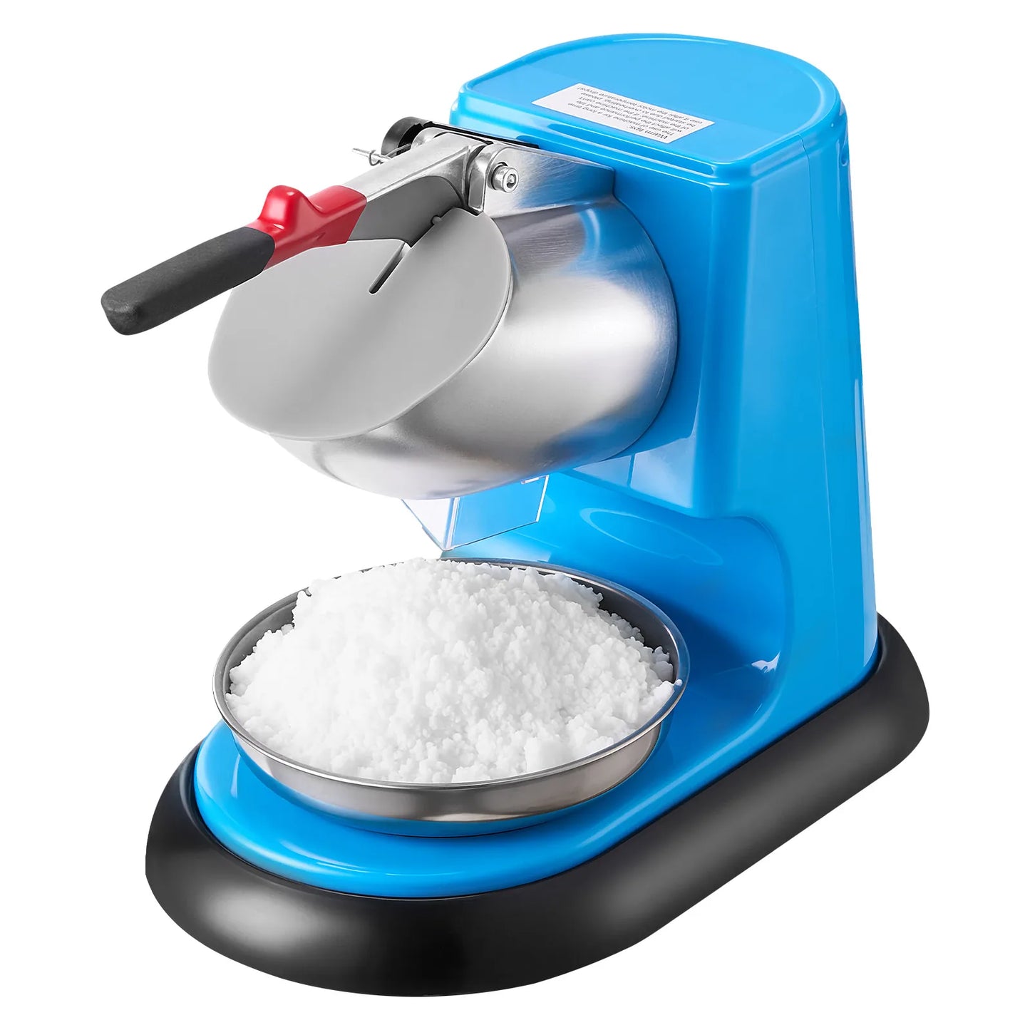 SucceBuy Ice Crusher Machine 220lb Per Hour Electric 4 Blades Snow Cone Maker Stainless Steel Shaved Ice Machine with Bowl Cover
