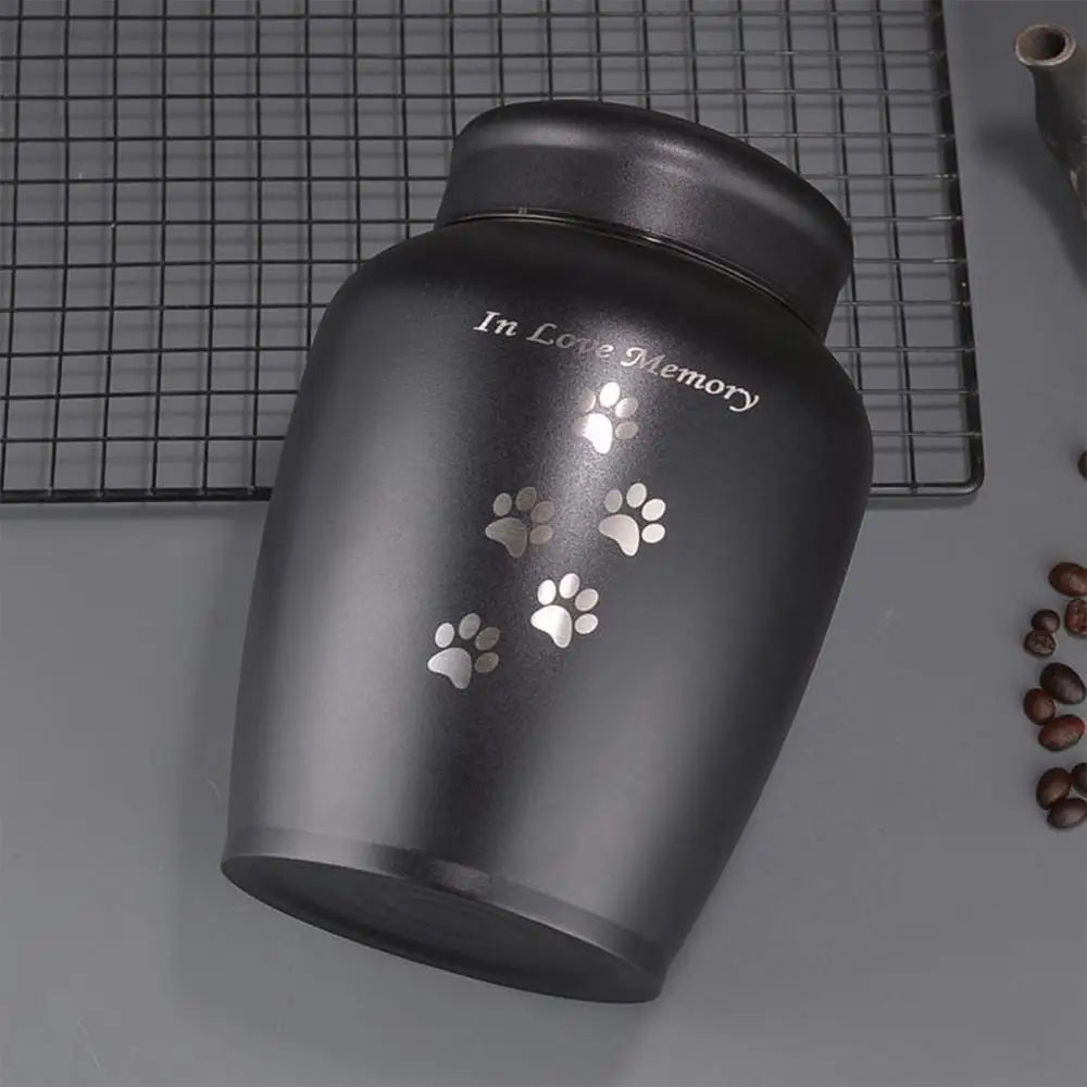 Metal Dog Urn Cat Ashes Stainless Steel Pets Urn Puppy Cremation Box Dogs Funerary Container Pets Memorial Funerary Supplies