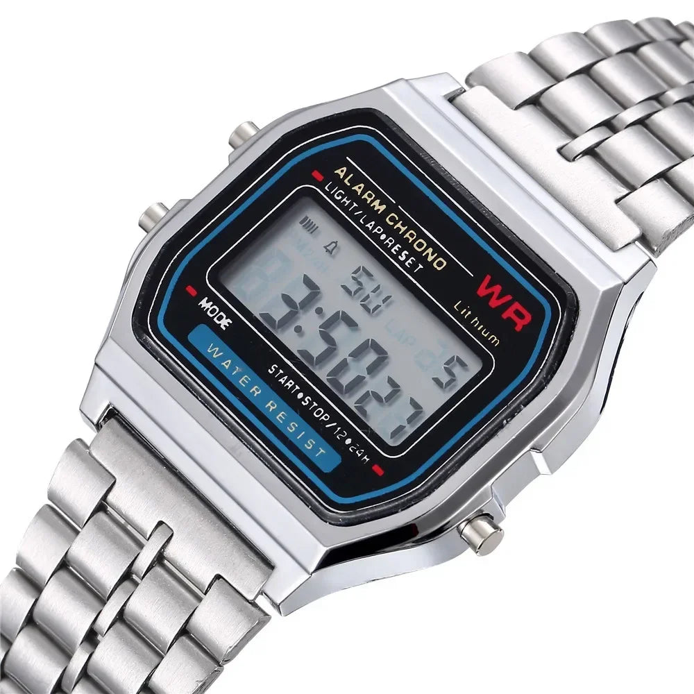 New Women Men Unisex Watch Gold Black Vintage LED Digital Sports Military Wristwatches LED Electronic Digital Present Gift Male