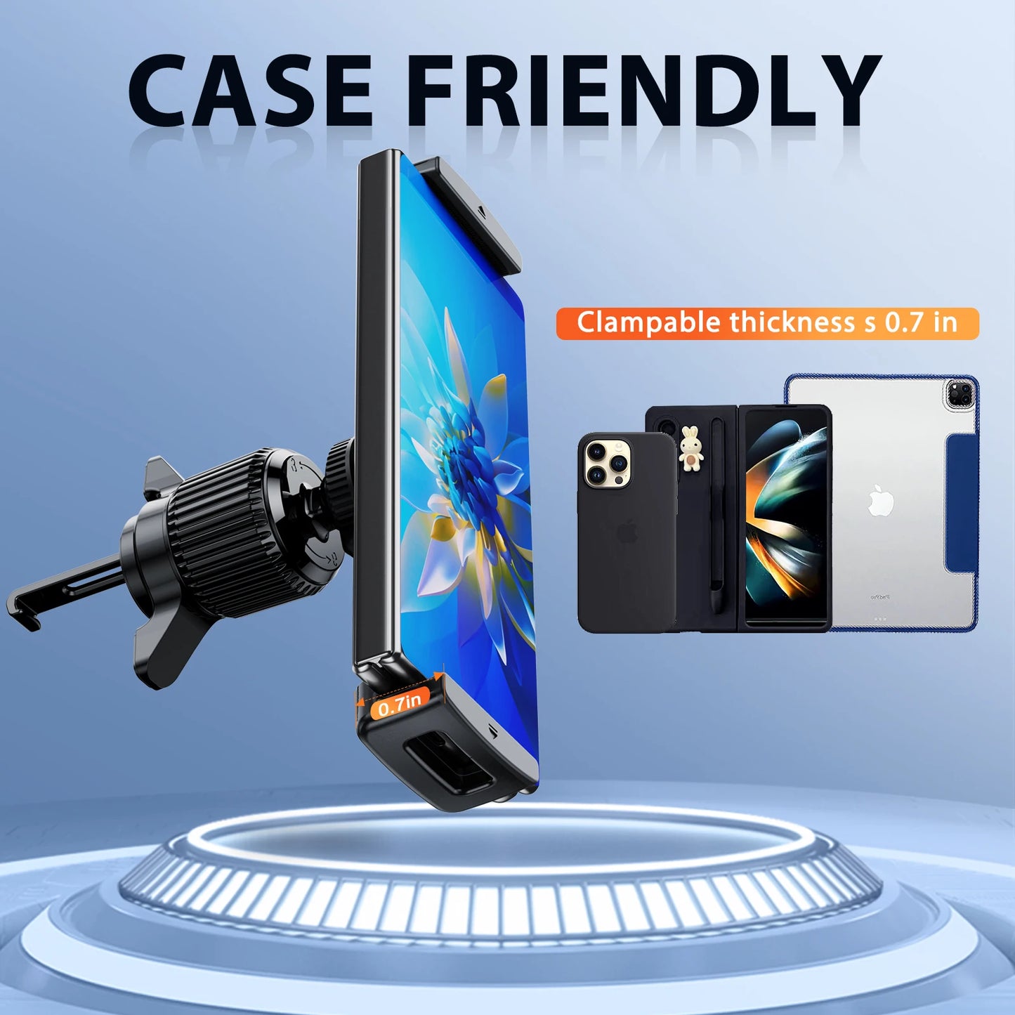 Eary for Z fold 7 6 5 Car Phone Holder Mount Air Vent Car Bracket Stand With 360°Rotate for 4.7-12.9"Devices Vehicle Accessories