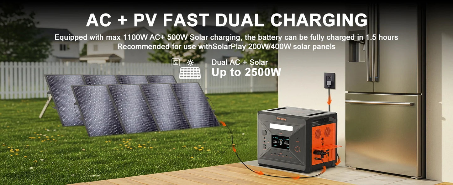 Greenery G2500 2400W MPPT Portable Solar Generator For RV