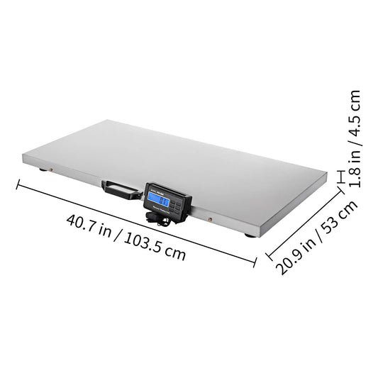 SucceBuy 440/880/1100Lbs Digital Livestock Scale Large Pet Vet Scale Stainless Steel Platform Elect Ronic Postal Shipping Scale