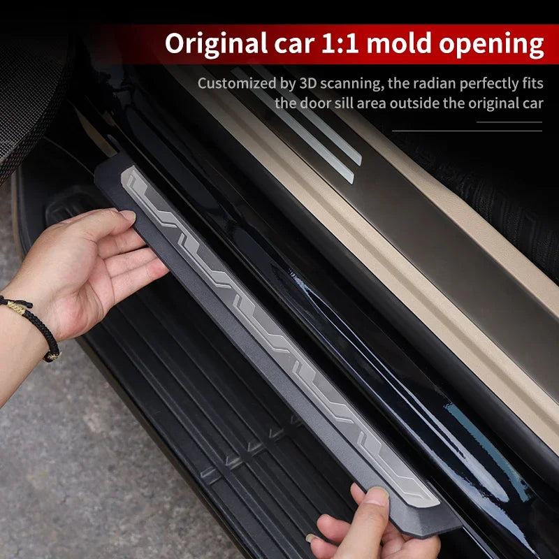 For Toyota 2021-2025 land cruiser LC300 300 Car Door Sill Protector Scuff Plate Exterior Trim Car Accessories Anti Scratch Guard
