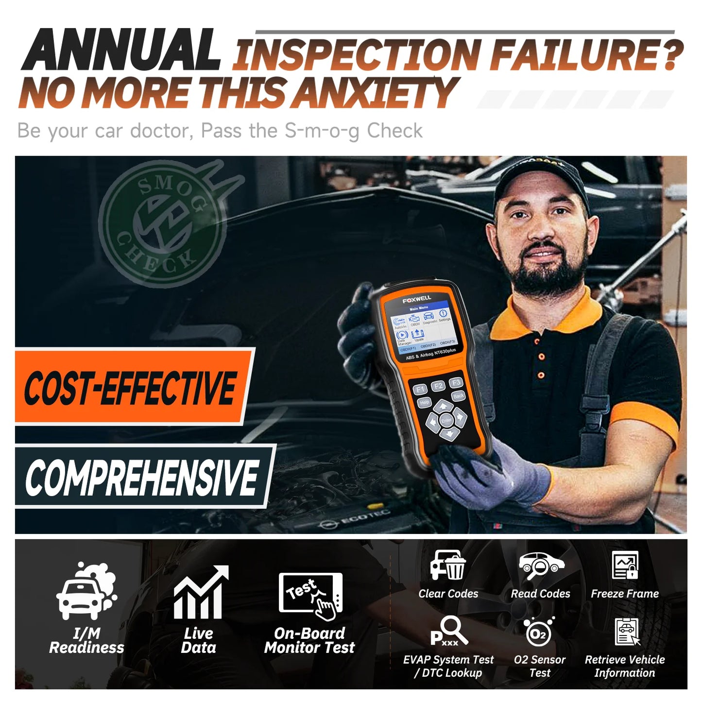 OBD2 Automotive Scanner Engine ABS SRS EPB OIL SAS Calibration ODB OBD2 Code Reader FOXWELL NT630 Plus Auto Car Diagnostic Tool