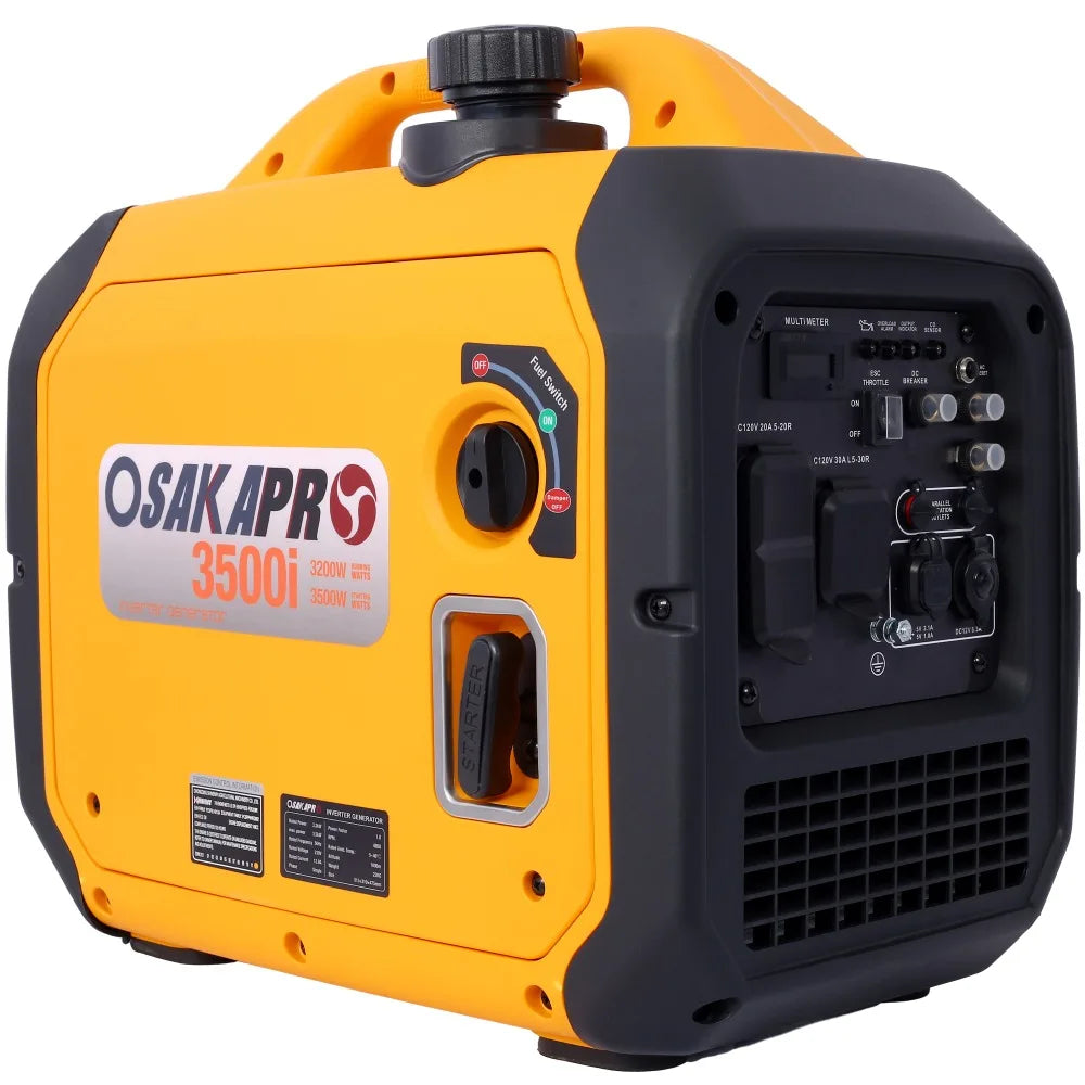 3500 Watt Portable Inverter Generator Gas Powered, EPA Compliant with CO SENSOR, for Home Backup Power, Outdoor Camping