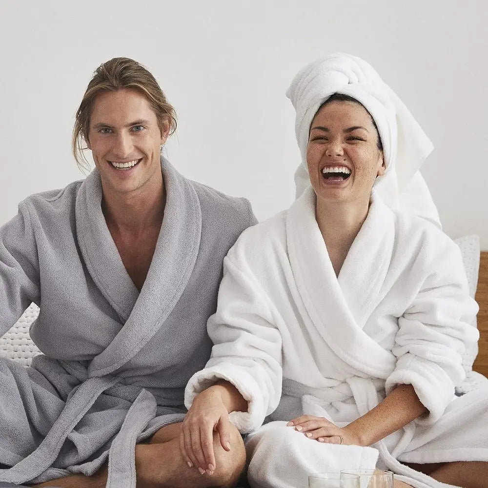 Luxury Cotton Bath Robe, Ultra Soft, Adjustable & Machine Washable – Premium Turkish Plush Robes for Women & Men