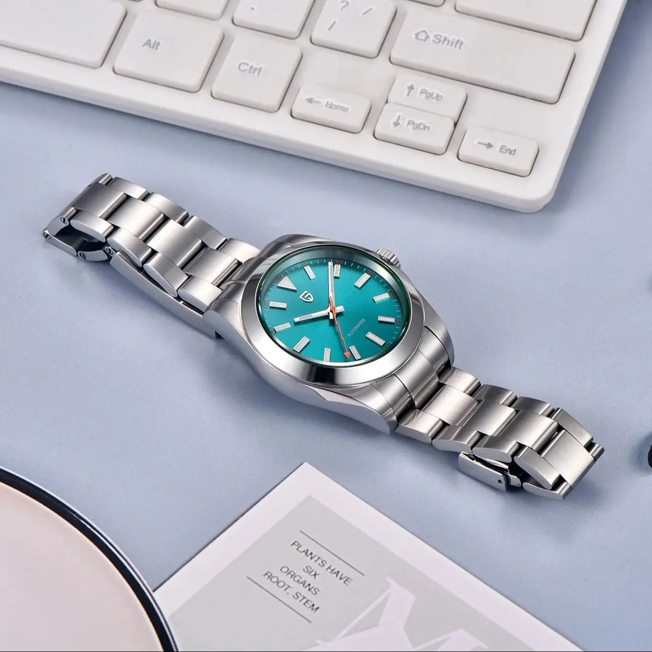 PAGANI DESIGN 2025 New Green Glass Men's Mechanical Watches Automatic Watch Men AR Sapphire crystal Stainless steel Wristwatch