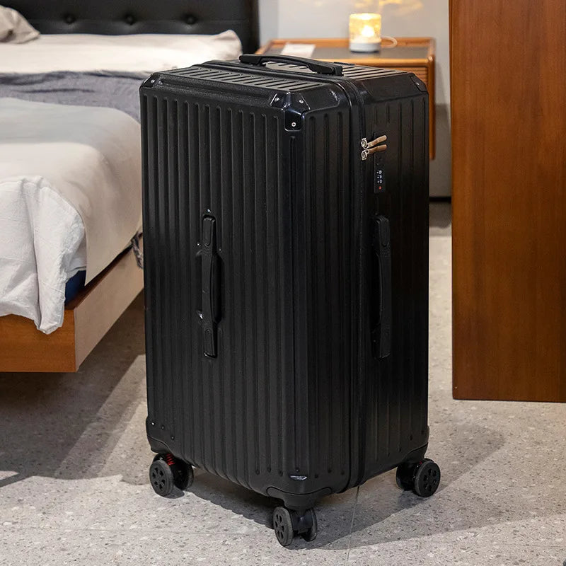 Five-wheel suitcase 28-inch large-capacity with wrapping corners, multi-functional, strong and durable suitcase 24-inch password