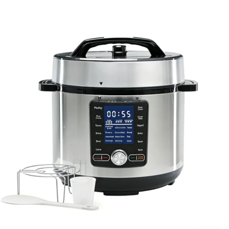 Electric Pressure Cooker 8.5 Quart 24-in-1 Stainless Steel Non-Stick Multi Cooker for Slow Cooking Yogurt Steam Rice Poultry Be