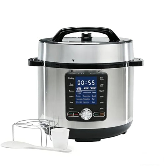 Electric Pressure Cooker 8.5 Quart 24-in-1 Stainless Steel Non-Stick Multi Cooker for Slow Cooking Yogurt Steam Rice Poultry Be