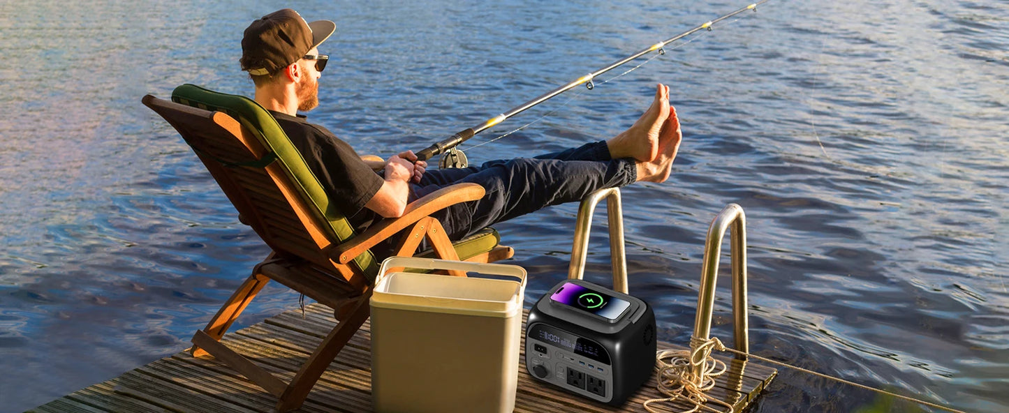 CTOLITY AP400 500W Portable Power Station 345.6Wh LiFePo4 Battery 100W 200W Solar Panel AC Charging Station Camping Equipment