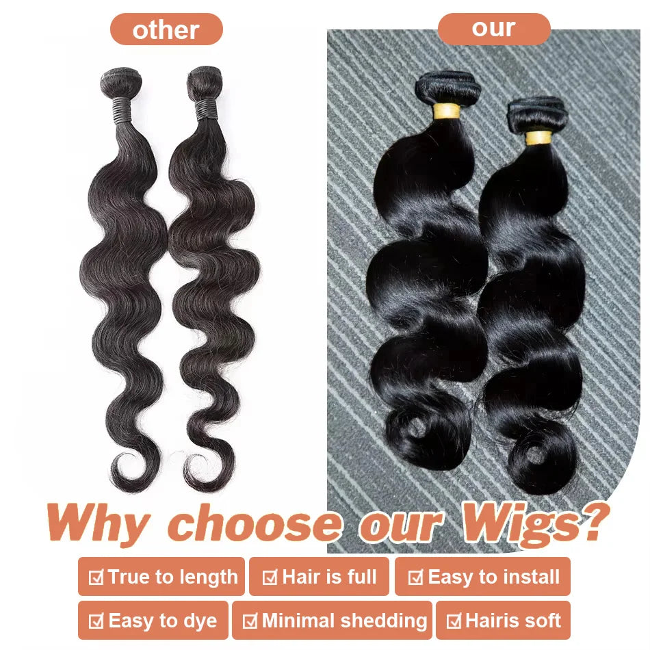 30 32 40 Inch Body Wave 3 4 Bundles Brazilian Remy 100% Unprocessed Raw Virgin Human Hair Wavy Double Bundles Weave Extensions