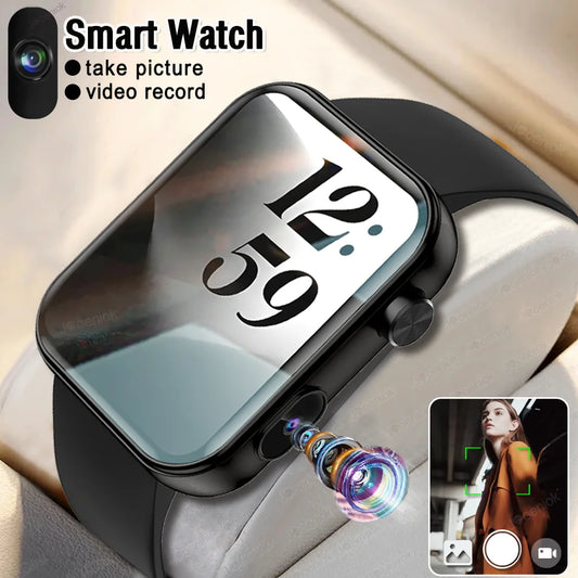 New Smart Watch Women Men Camera Take Photo Record Video Heart rate Sports Fitness Waterproof Bluetooth Call For Android iOS