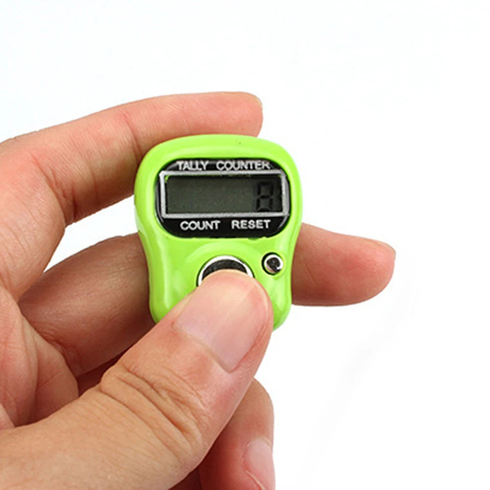 Electronic Finger Counter Ring w/ LED Digital Row Tally Stitch Marker Pedometer