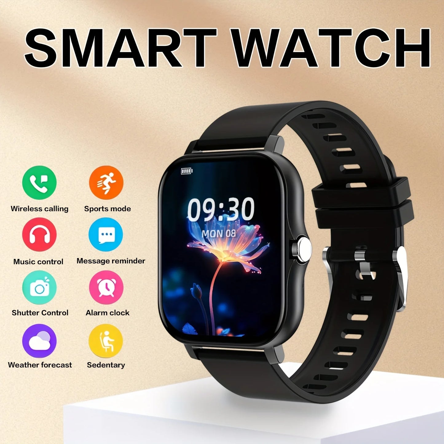 LAXASFIT Smart Watch 1.83-inch Color Display Bluetooth Calling Heart Rate Monitoring Men Women Smartwatch For Android iOS