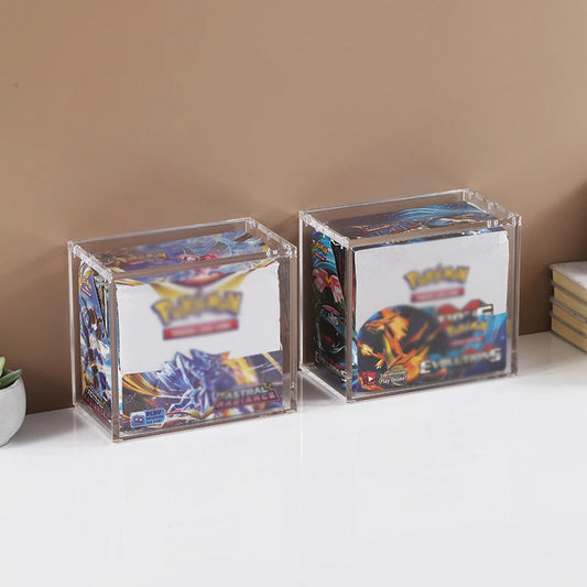 Booster Box Acrylic Case Protector Clear Acrylic Magnetic Closure Easy Top Loading Compatible with POKEMON Booster Boxes