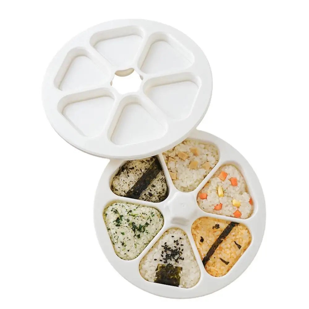 Onigiri Mould 6 Grids Japanese Onigiri Maker Japanese Sushi Making Kit Sushi mold Plastic Triangle Rice Ball Sushi Making Tool