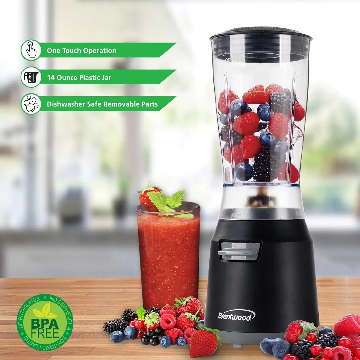 GEOJUG JB-191BK 180-Watt 14-Oz. Personal Blender (Black/Gray)