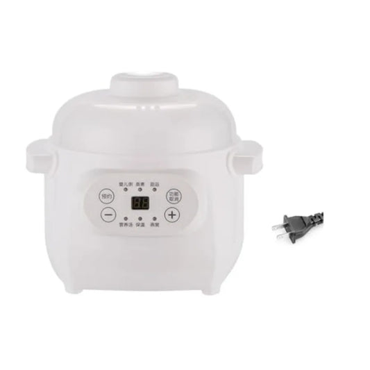 1L 200W Electric Stew Pot Ceramic Liner Hot Pot Cooker with Timer Reservation Warm Keeping for Porridge Rice Soup Kitchen Food